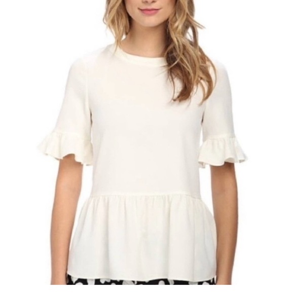 kate spade Tops - Kate Spade ♠️ fluttered sleeves and hem top